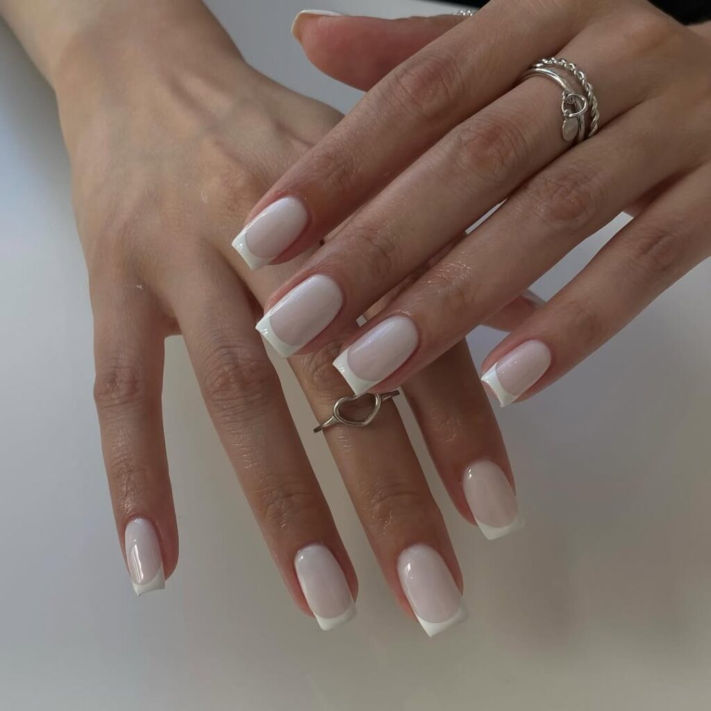 Classic White-Tip French Manicure