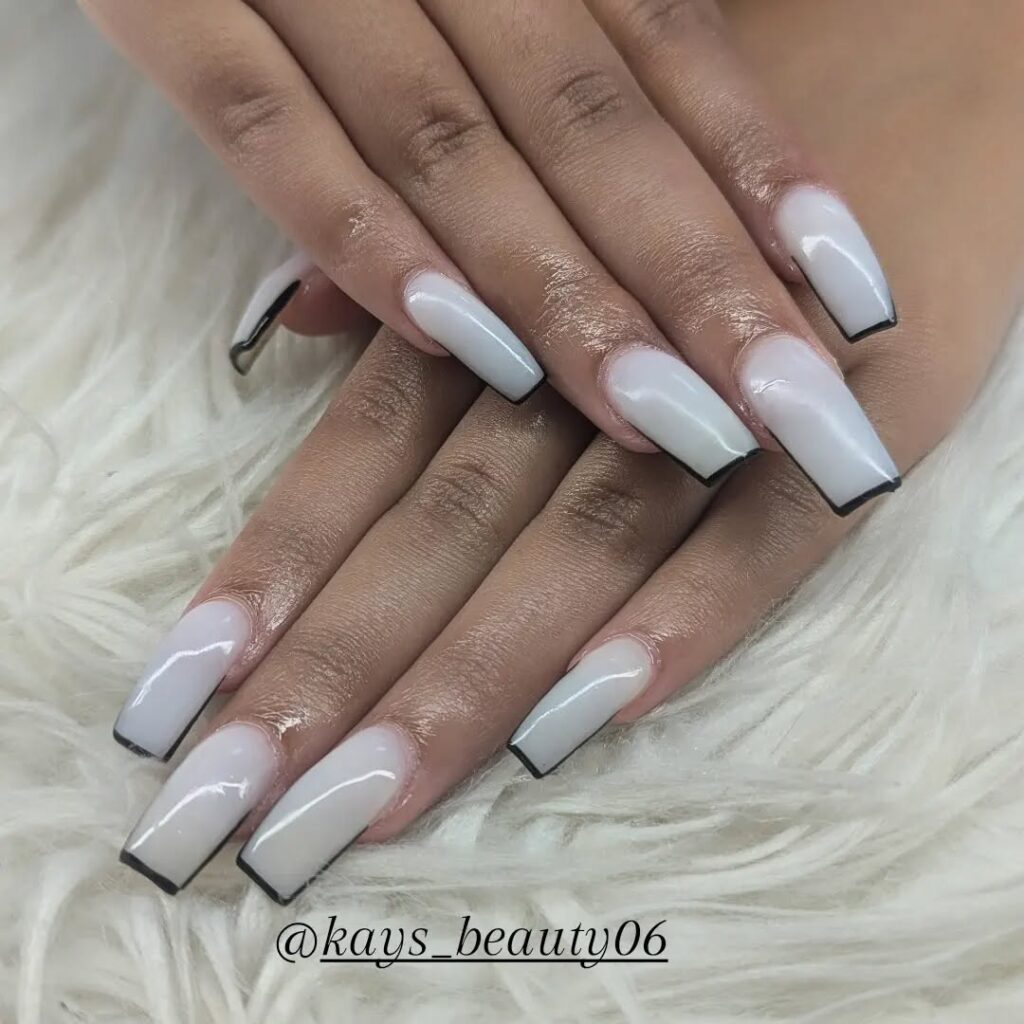White with Black Outline