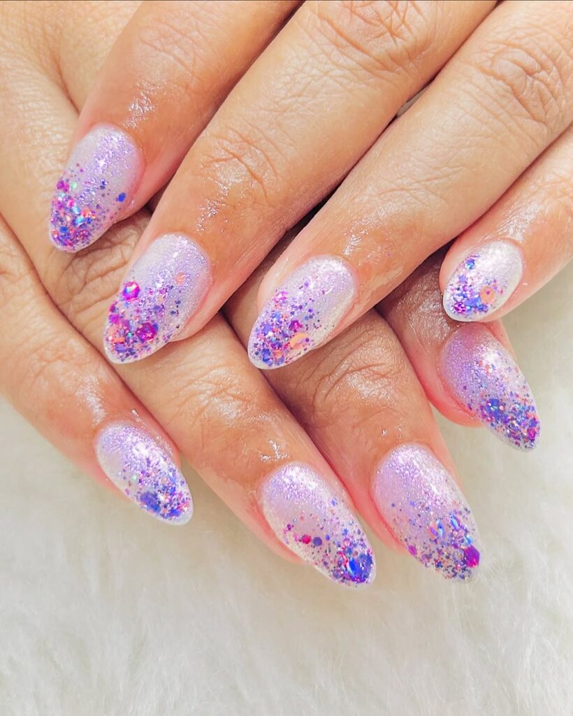 Glittery Purple Nails