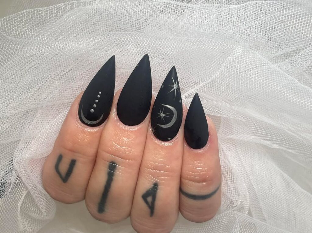 Black Stiletto Nails