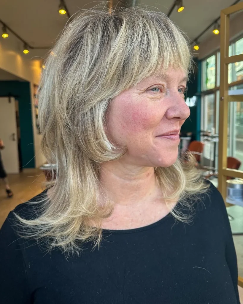Long Shag with Curtain Bangs