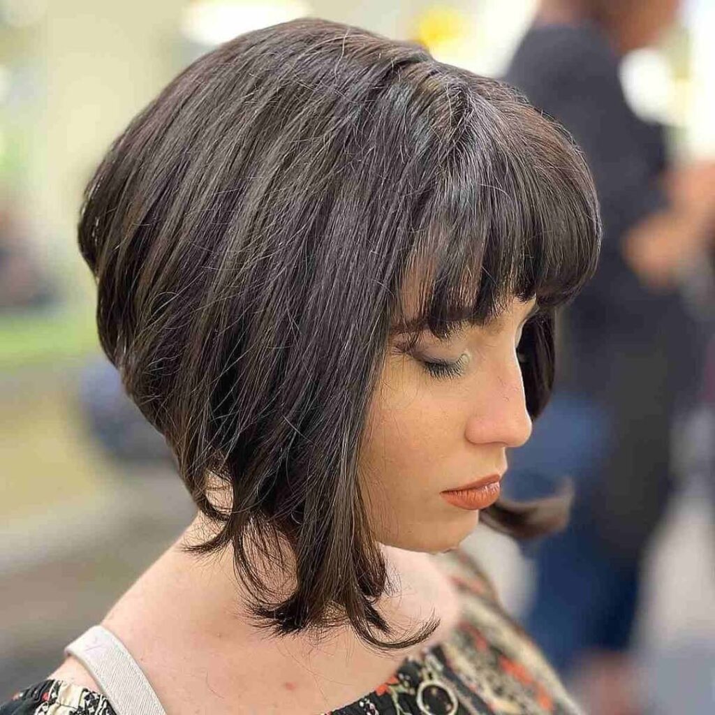 The Angled Bob with Bangs