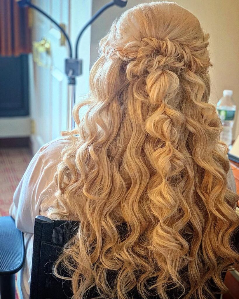 Half-Up Half-Down with Bubble Ponytail