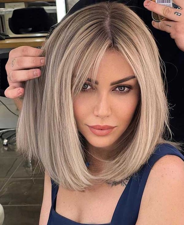 Blunt Cut with Highlights or Balayage