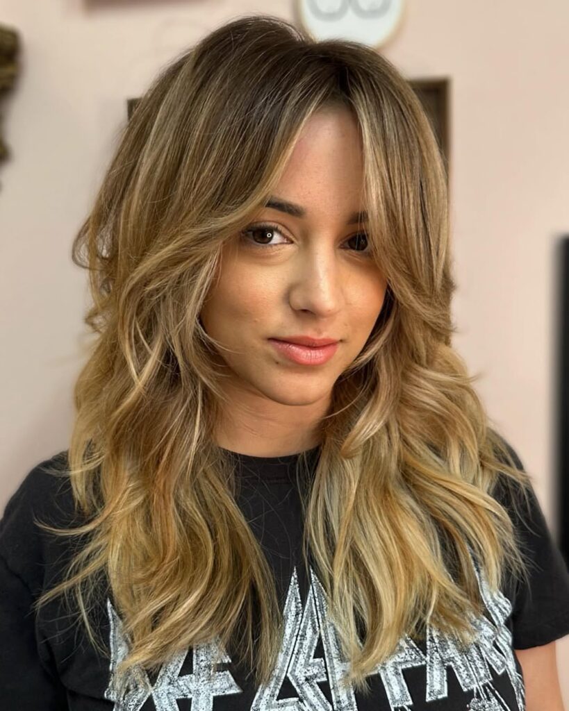 Long Feathered Hair with Face-Framing Layers