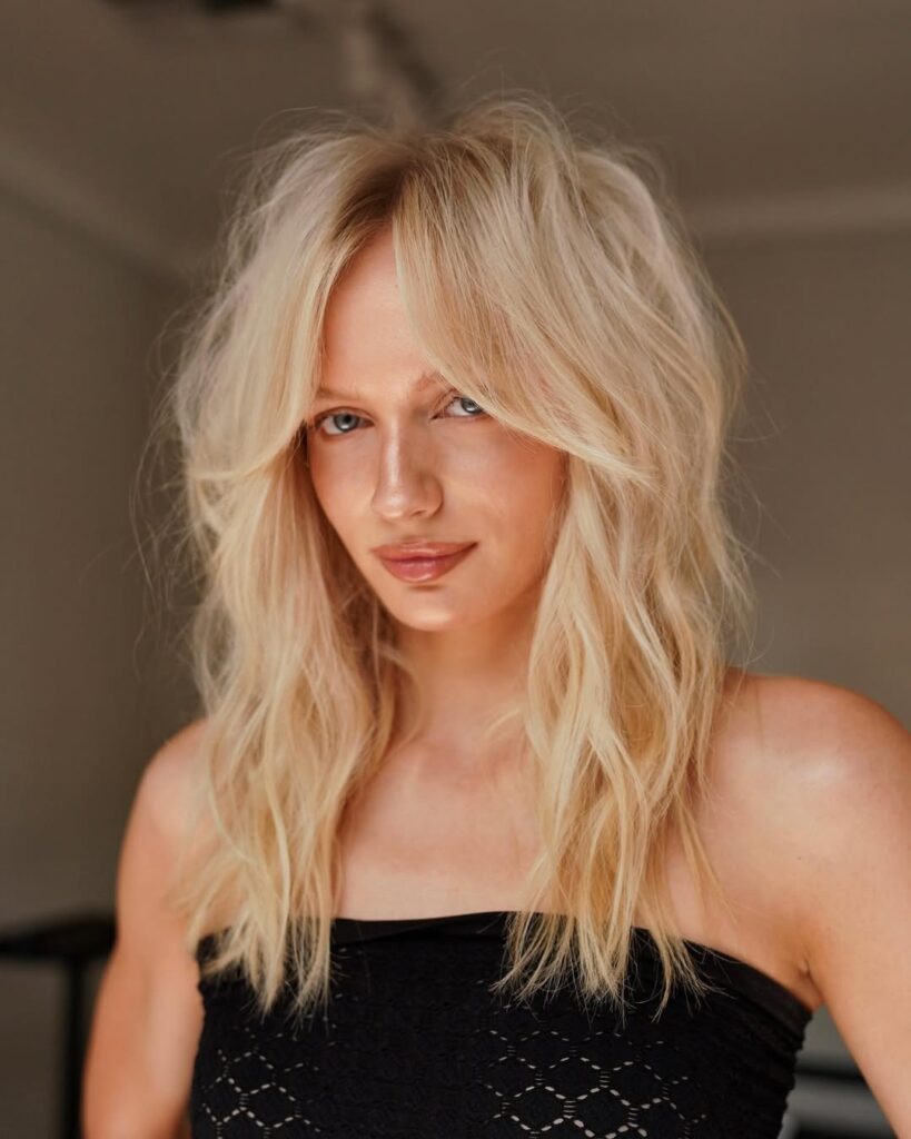The Modern Shag with Curtain Bangs