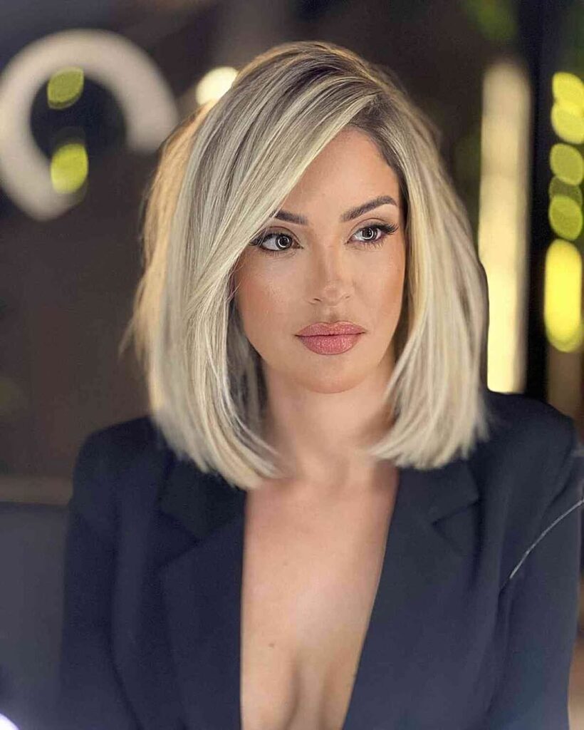 Sleek and Straight Mid-Length Hair