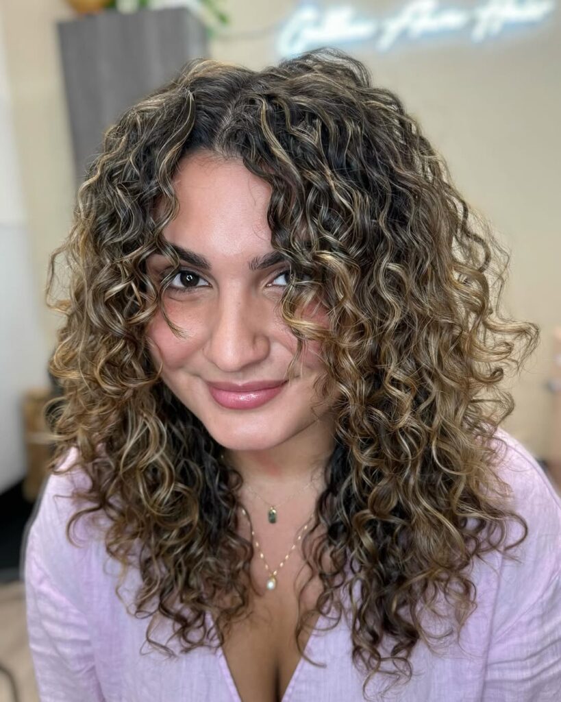 Soft Curls with Face-Framing Layers