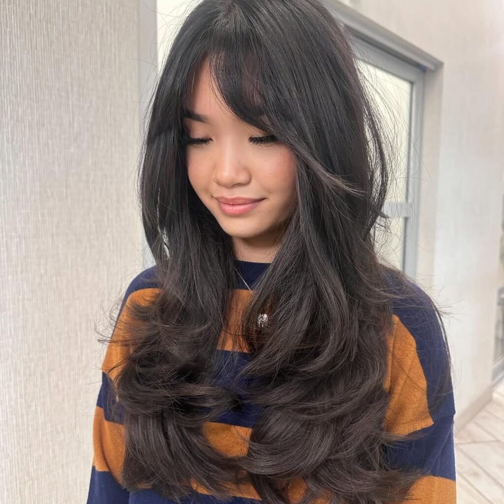 Feathered Bangs with Layered Hair