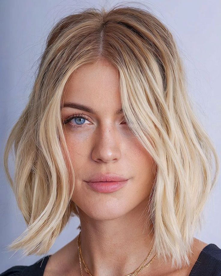 Sleek Middle-Parted Bob