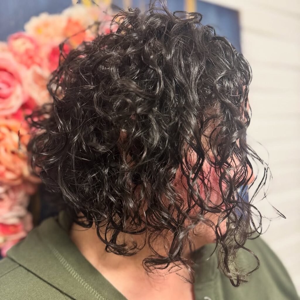 The Curly Angled Bob