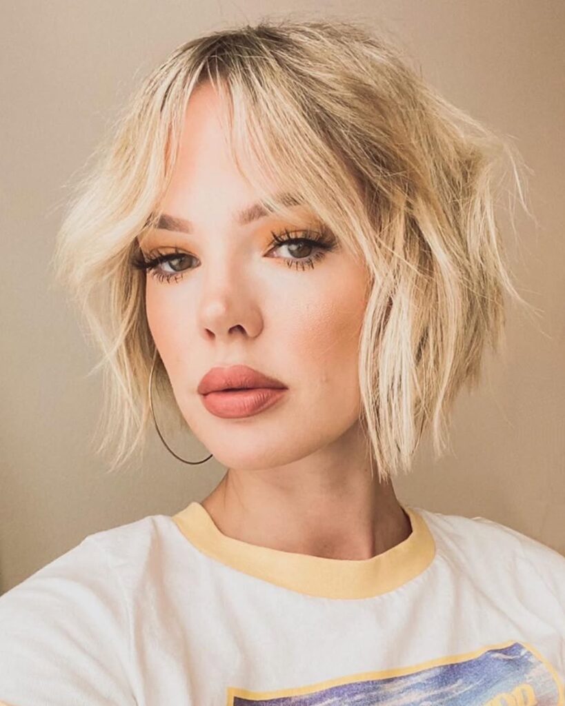 Blunt Bob with Curtain Bangs