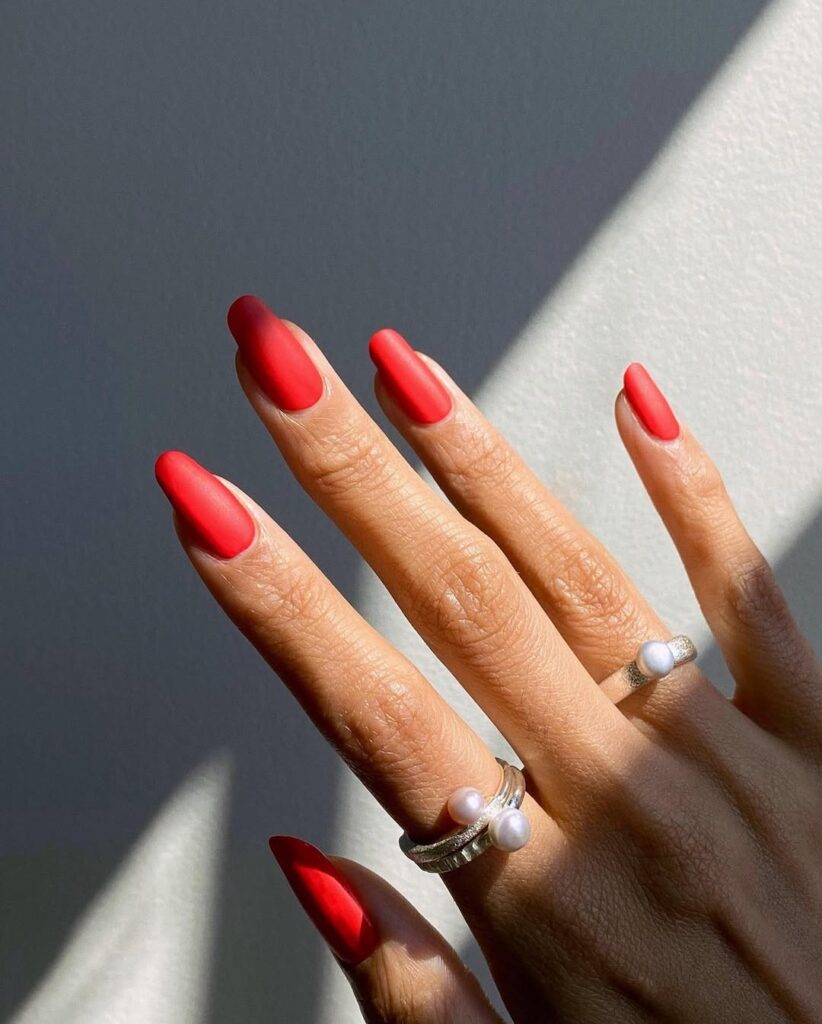 Matte Red Nails