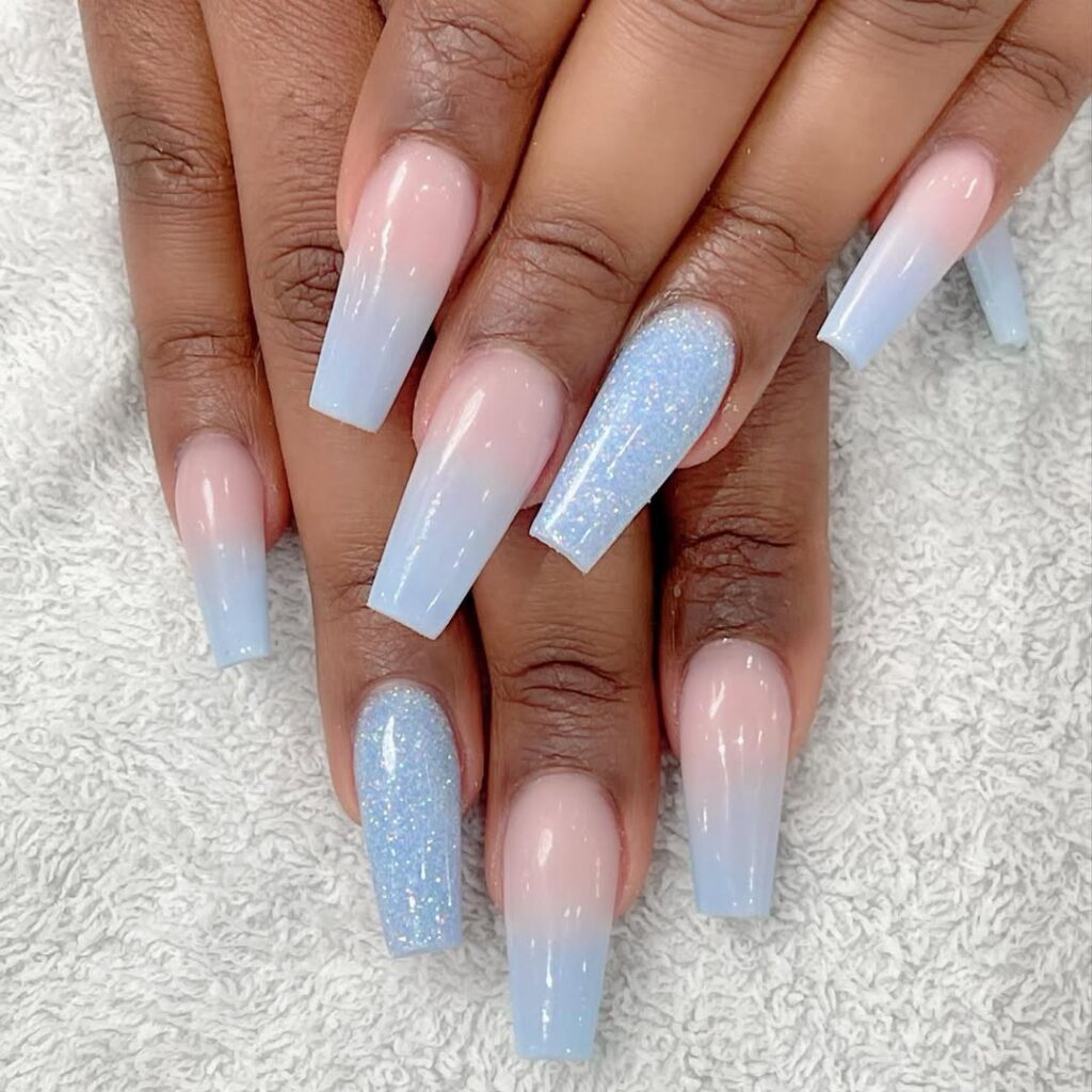 Blue Ombré Nails