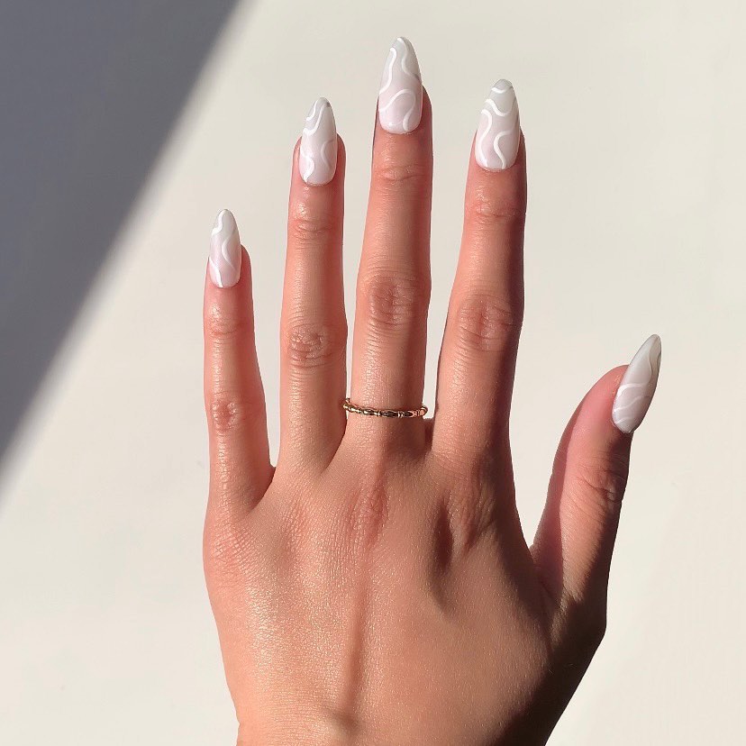 Milky White Nails