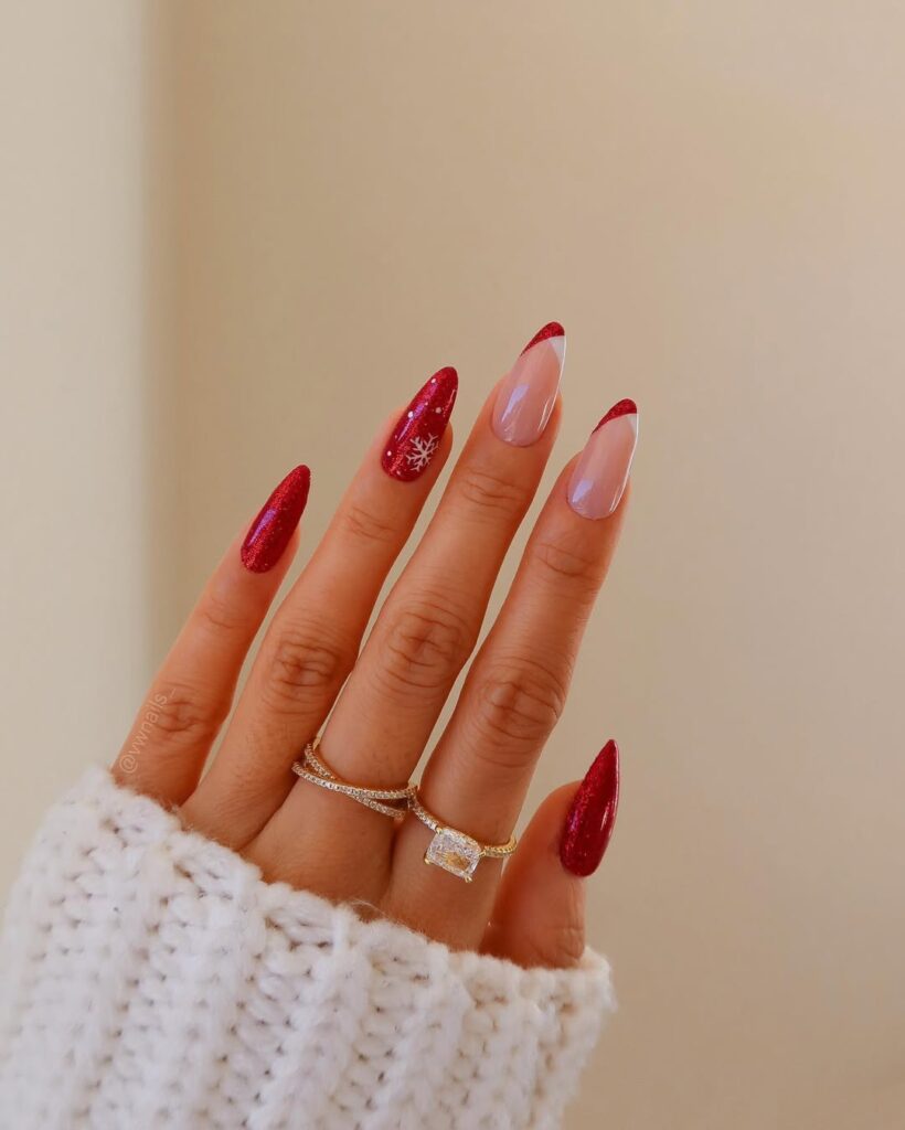 Red Glitter Nails