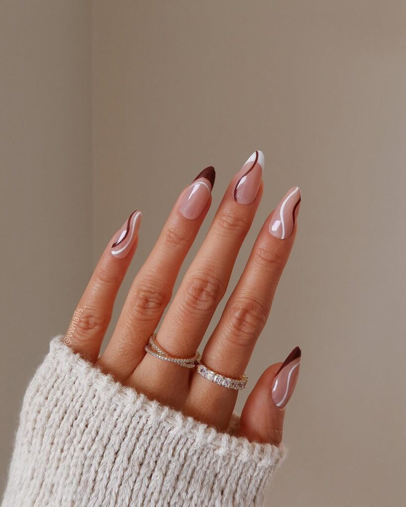 Two-Tone Brown Nails