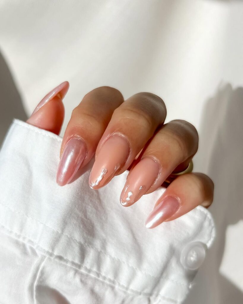 Chrome Glazed Donut Nails