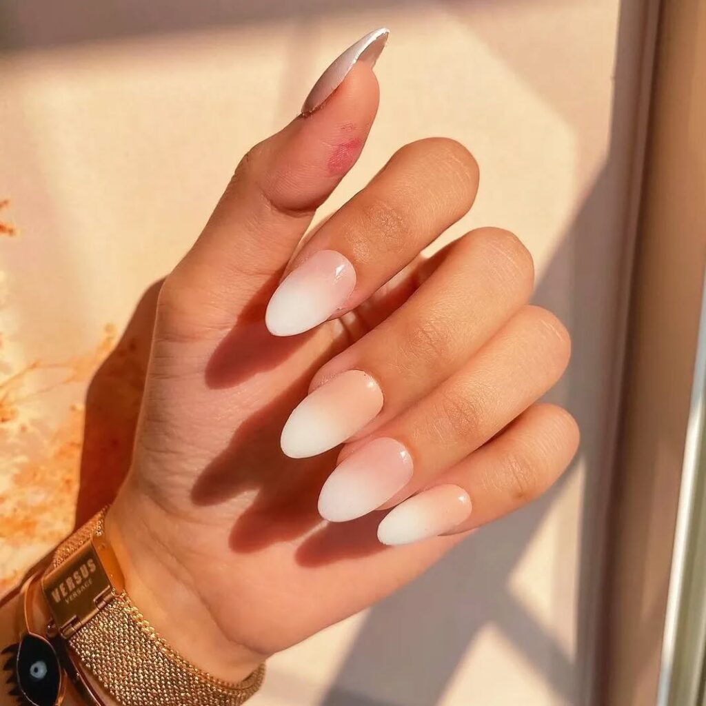 Almond Nails with French Ombré