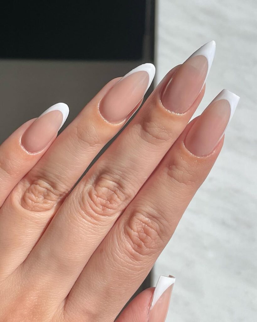 French Tips with Stiletto or Coffin Shape