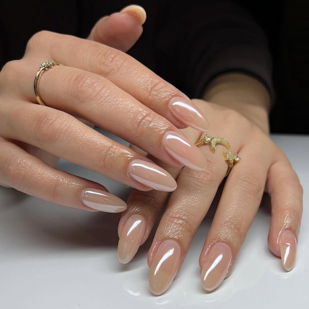 Glazed Donut Almond Nails