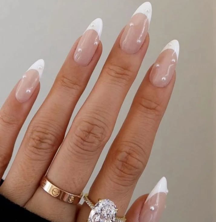 Pearl-Embellished Nails