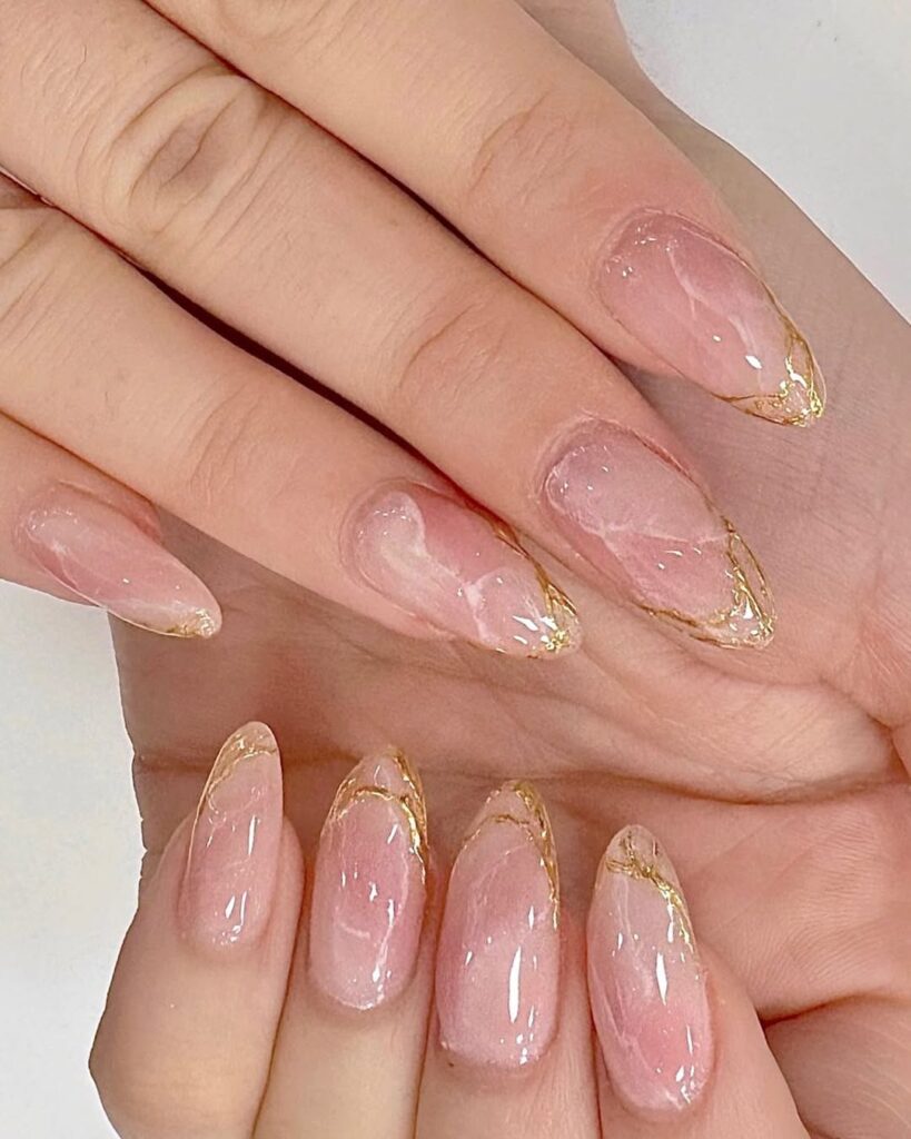 Pink Marble Nails
