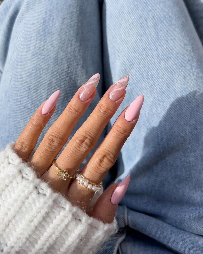 Pink Almond Nails