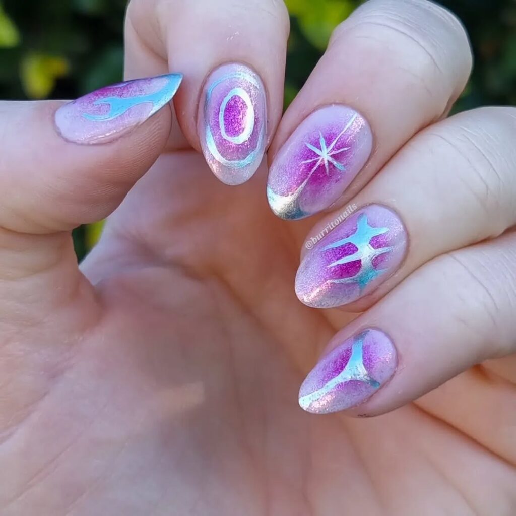 Chrome Aura Nails