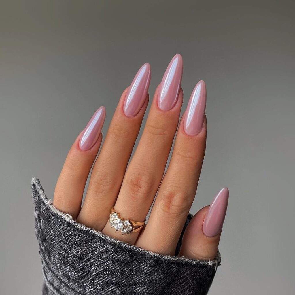 Pink Chrome Nails