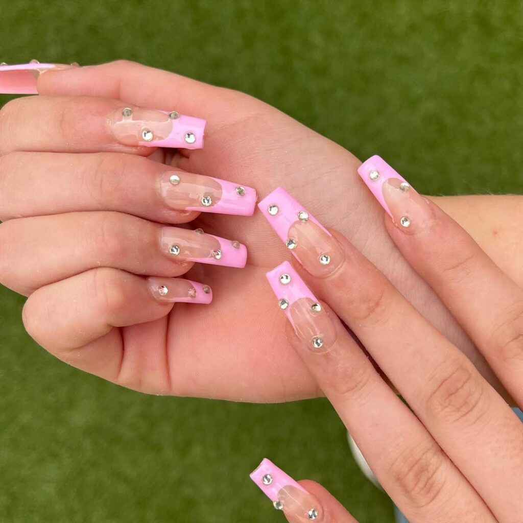 Pink with Rhinestone Accents