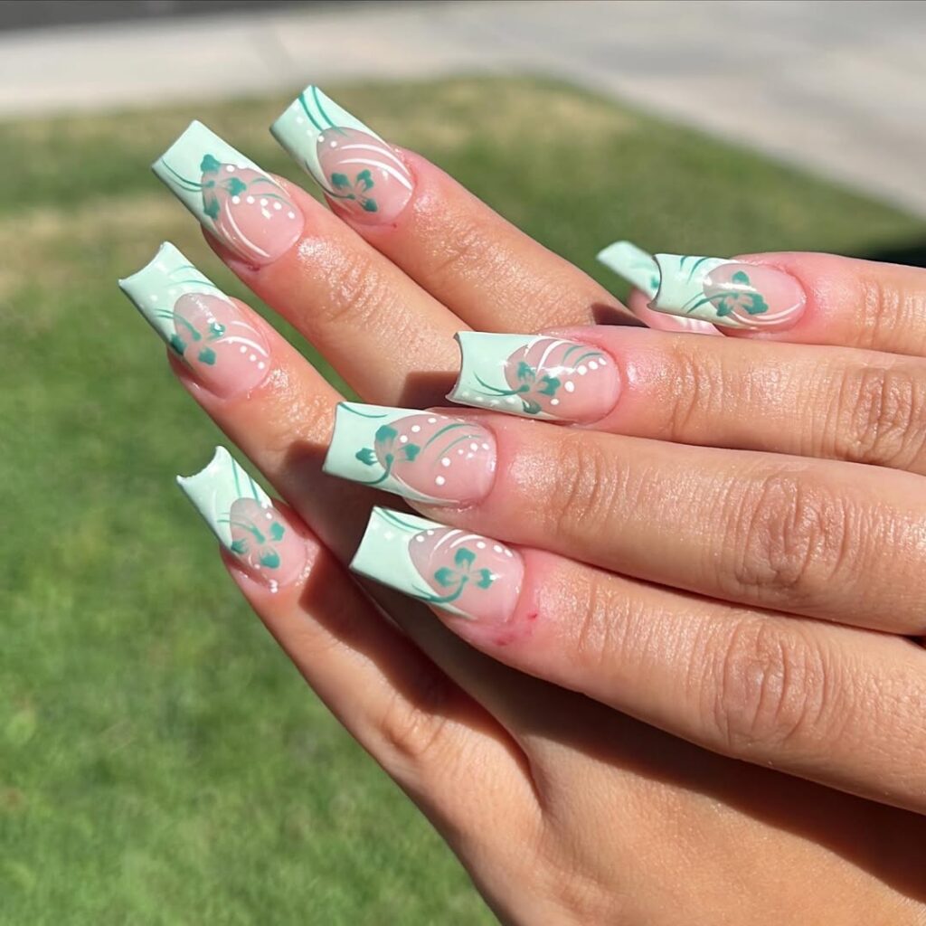 Sage Green French Tips