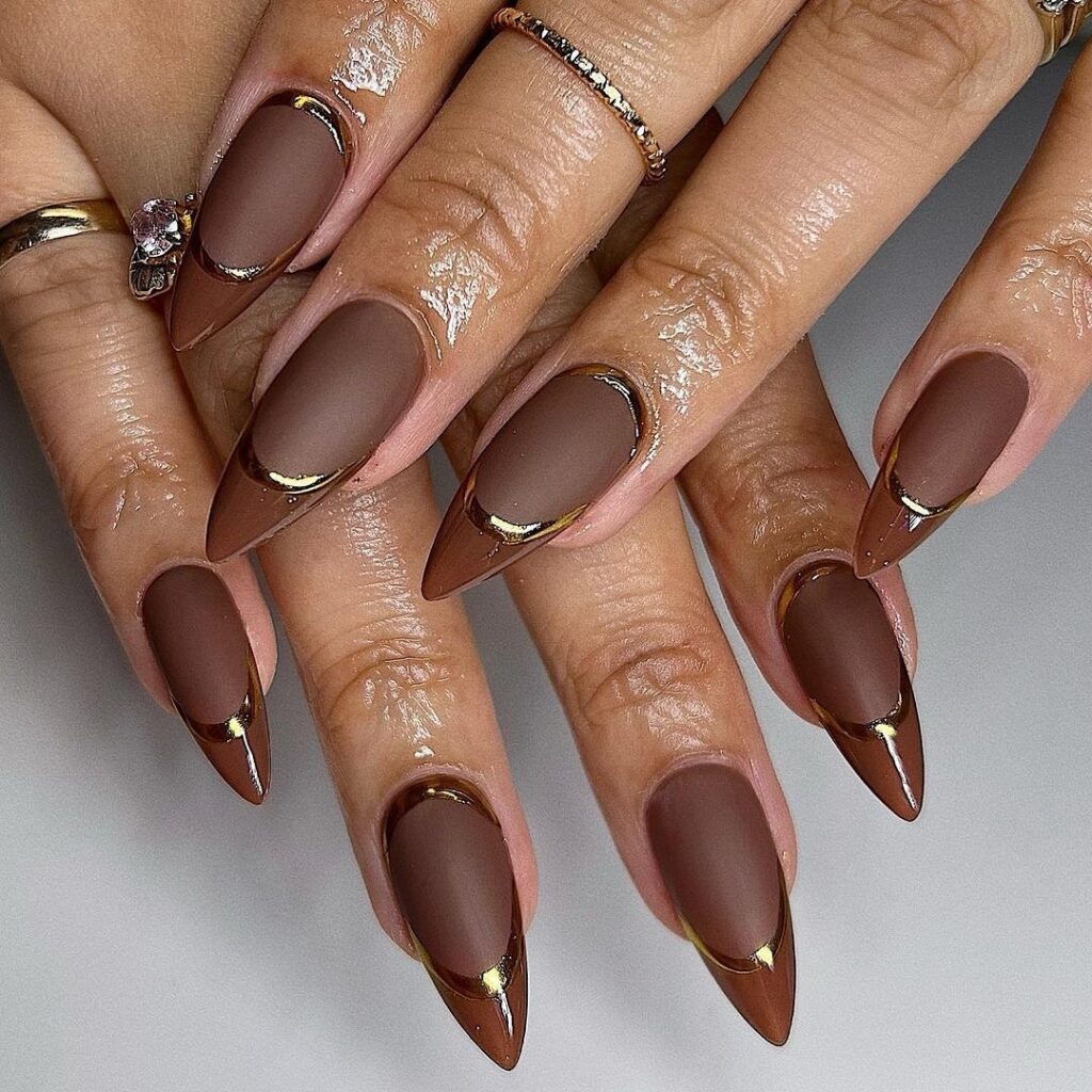 Matte Brown Nails