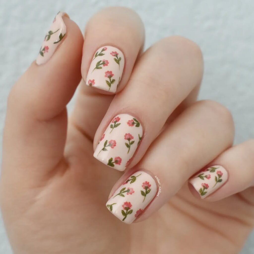 Floral Valentine’s Nails