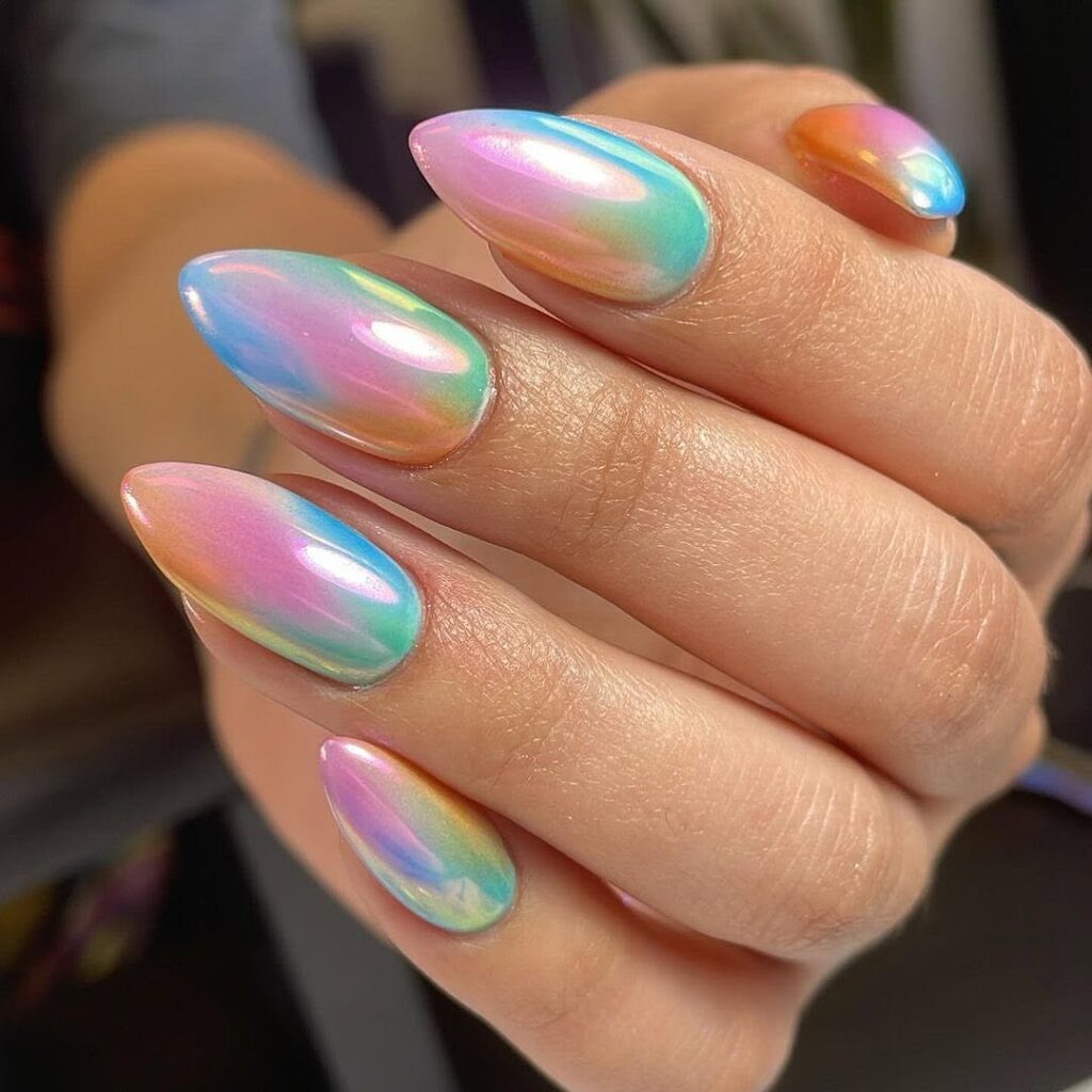 Pastel Chrome Nails