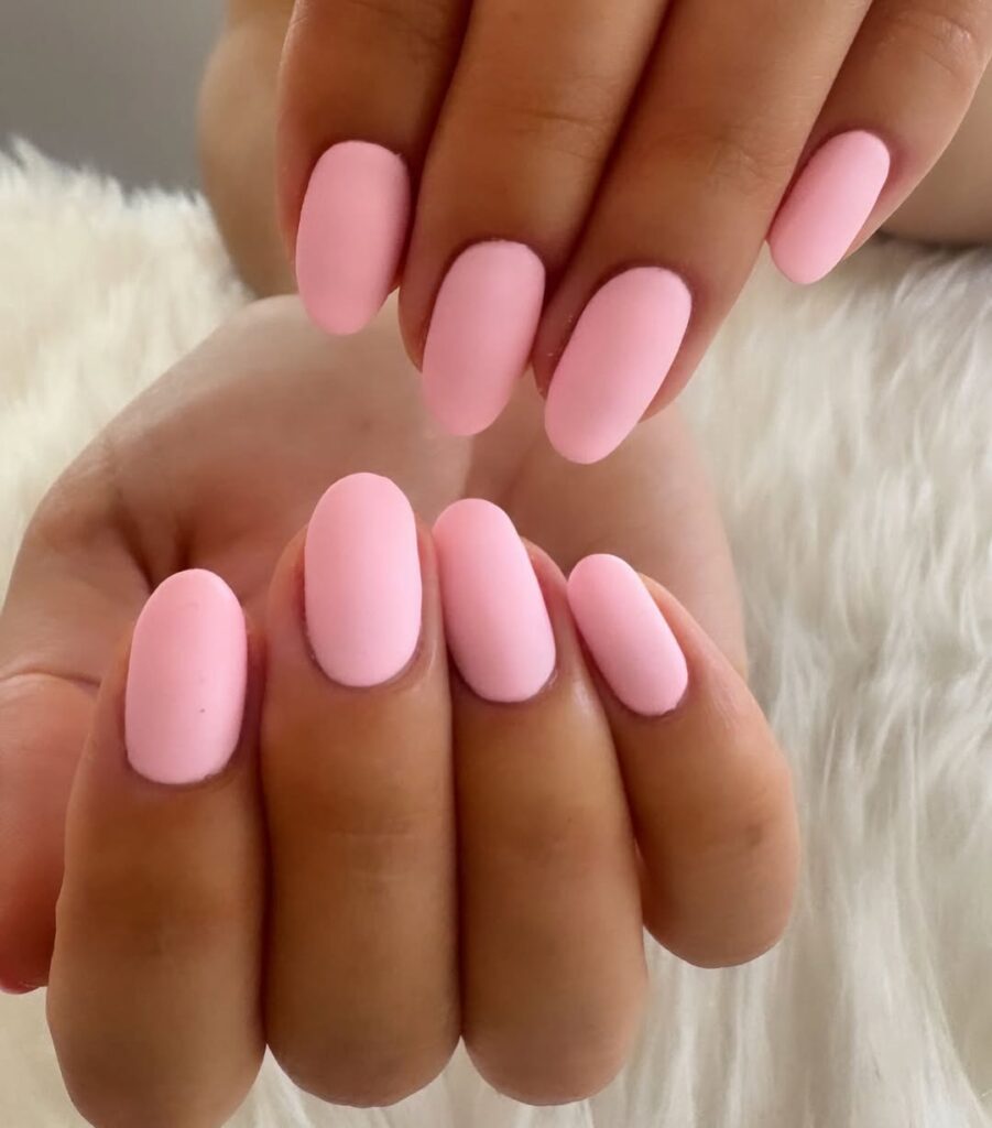 Matte Pink Nails