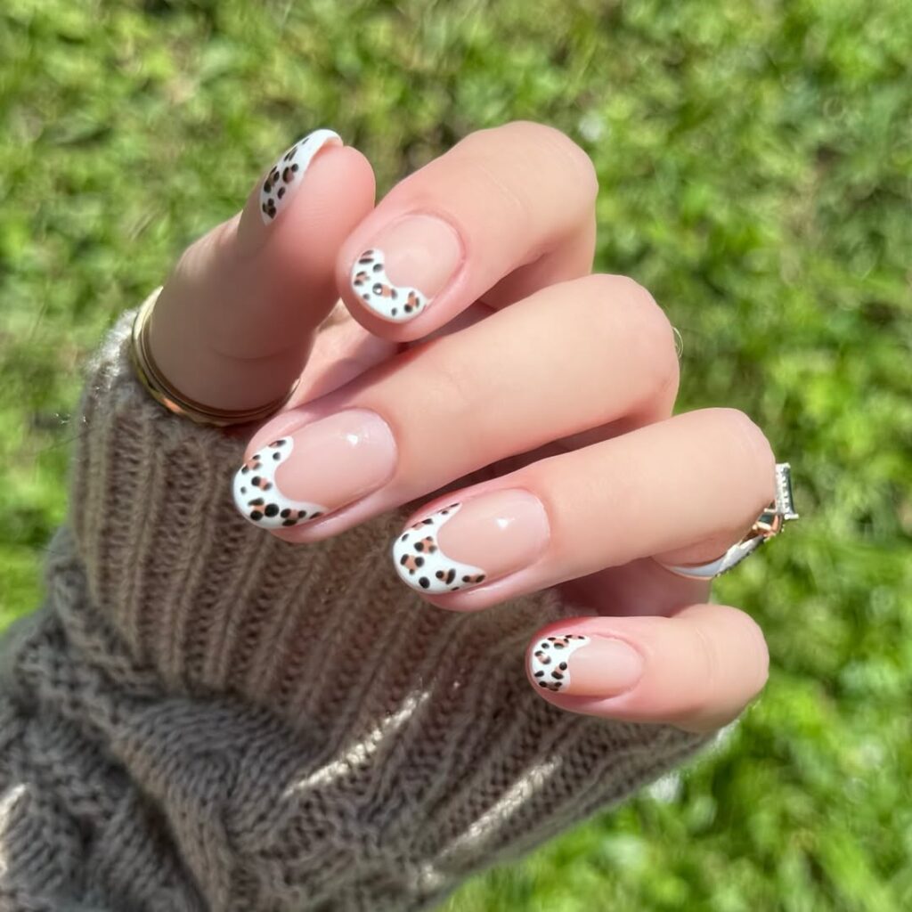 Animal Print French Tips