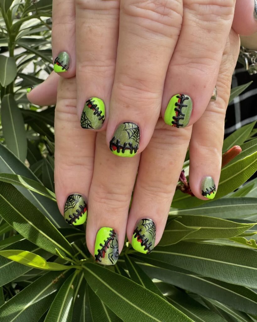 Neon Monster Nails