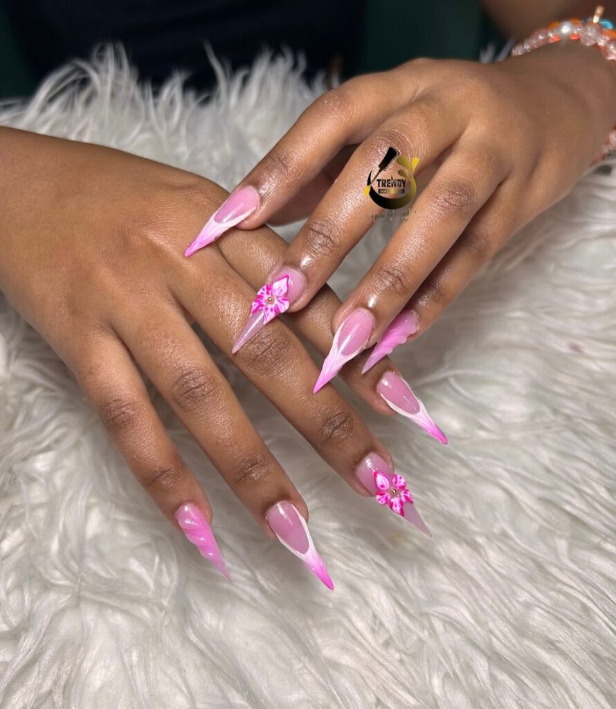 Pink Stiletto Nails