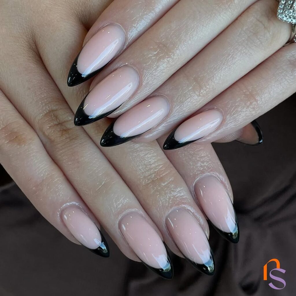 Classic Black French Tips