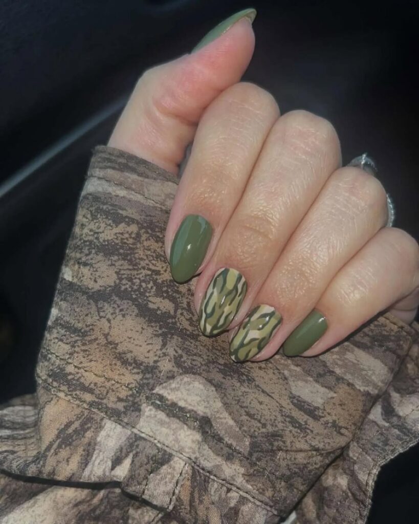Army Green with Camo Print