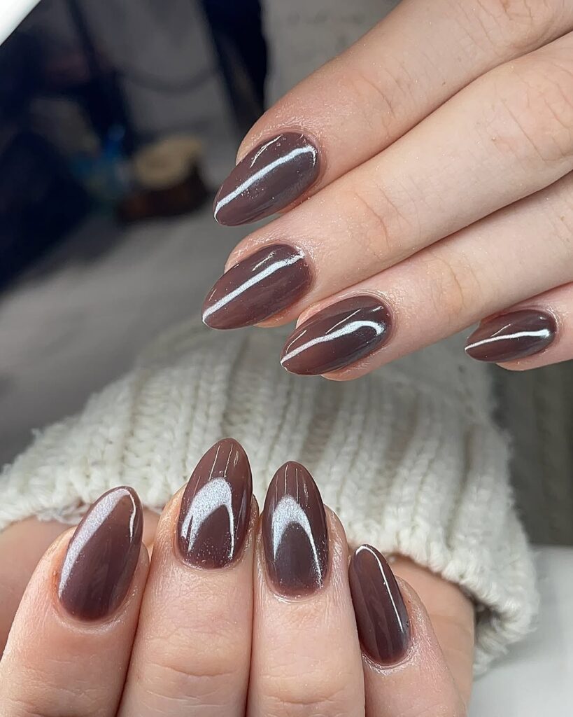 Classic Chocolate Brown Nails