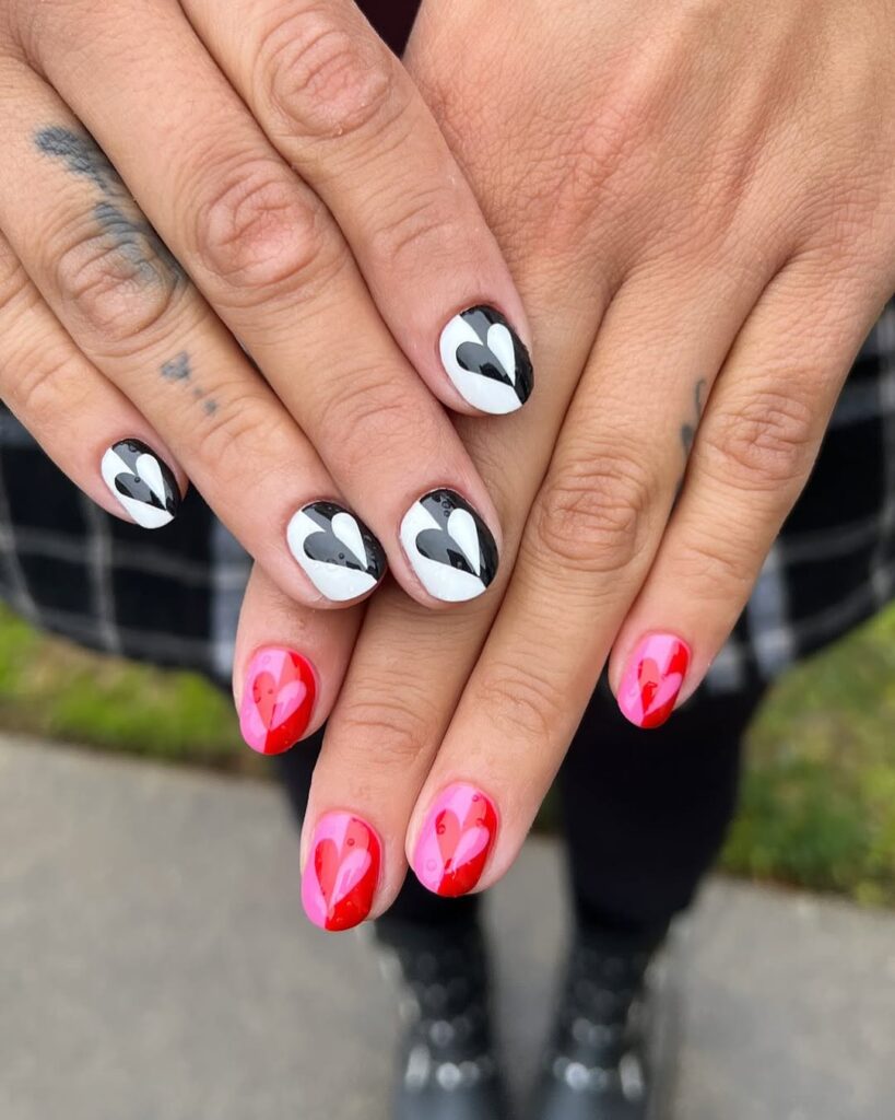 Color Block Gel Nails