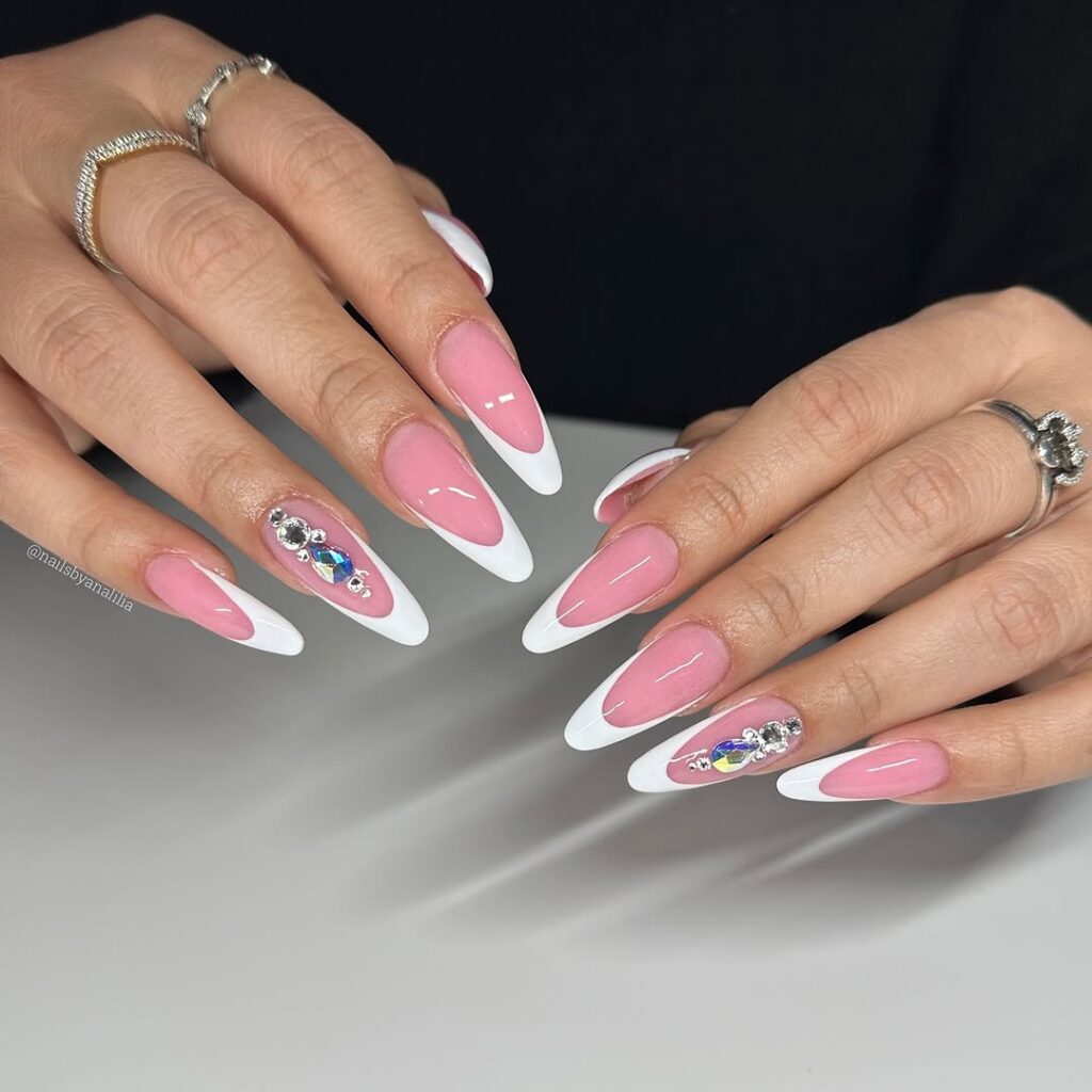 Classic French Almond Nails