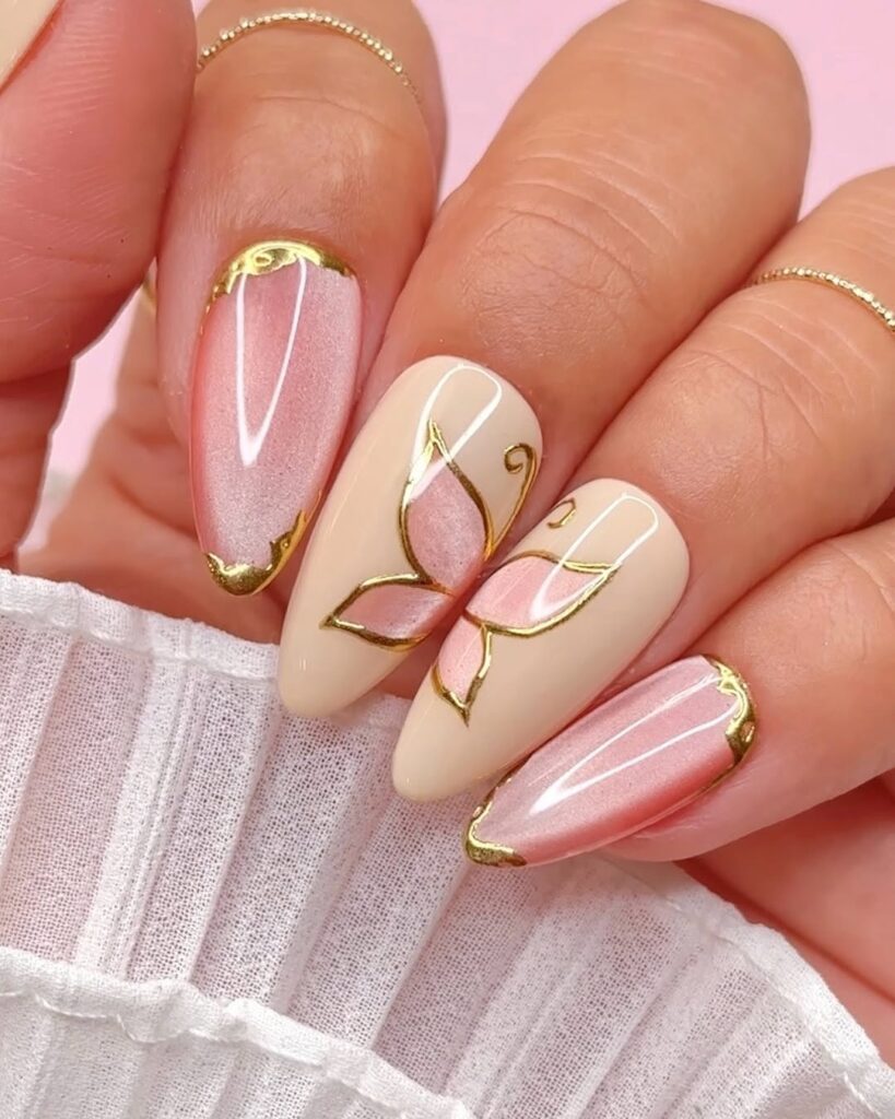 Pink Butterfly Nails