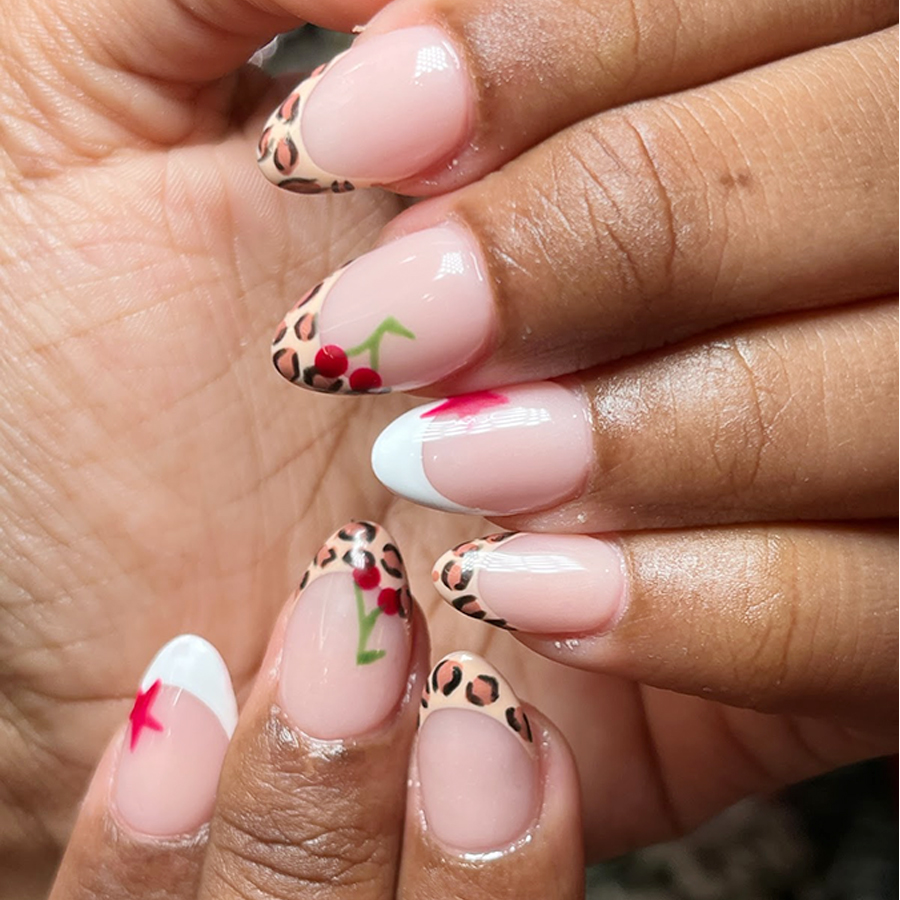 Animal Print French Tips