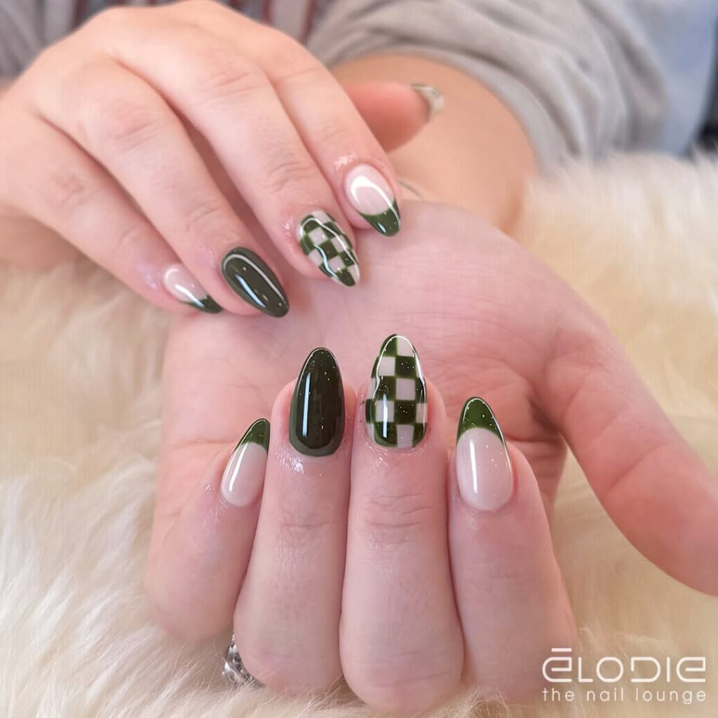 Green and White Checkerboard