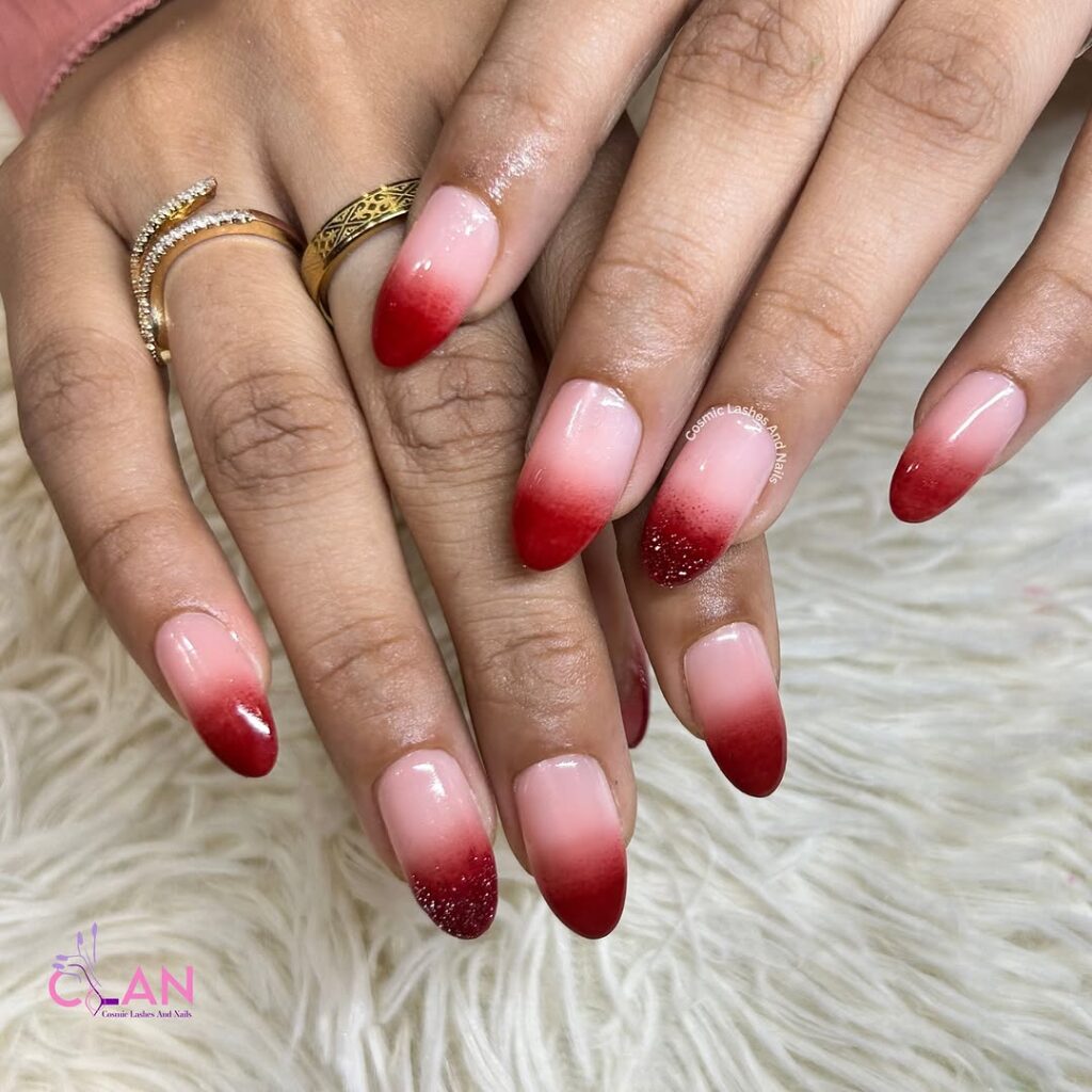 Red Ombré Nails