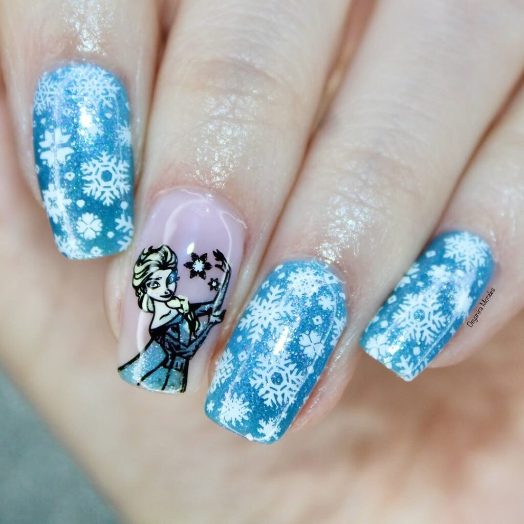 Frozen-Inspired Icy Nails