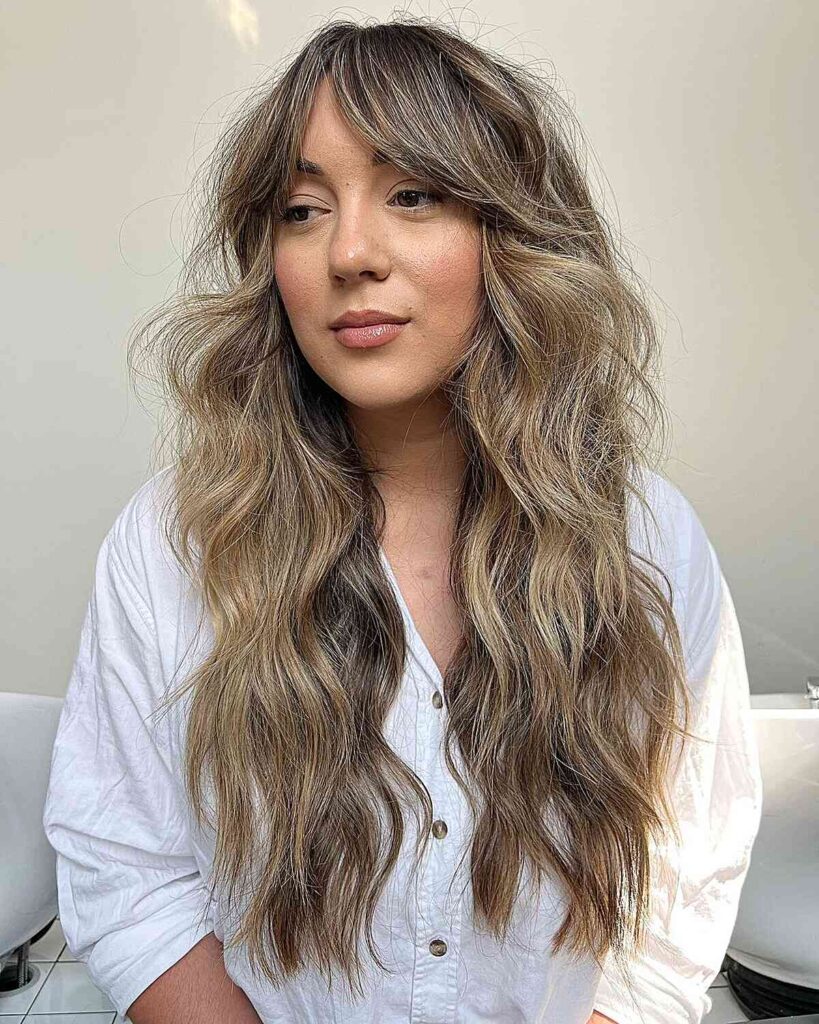 Long Shag with Curtain Bangs